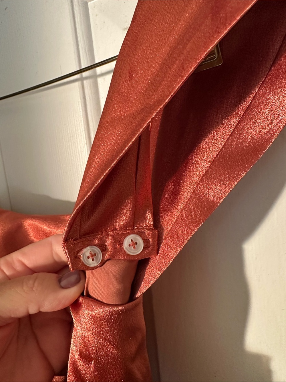 BIRDY GRAY XS Wedding Formal MIA Shiny Satin Maxi Dress Terracotta Convertible - Picture 11 of 16